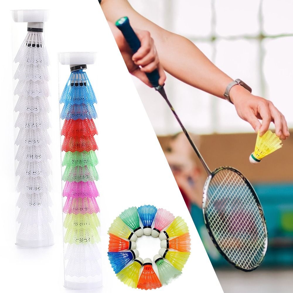 Badminton Nylon Shuttlecock - Windproof Plastic Peteca Ball, Multi-Color Foam