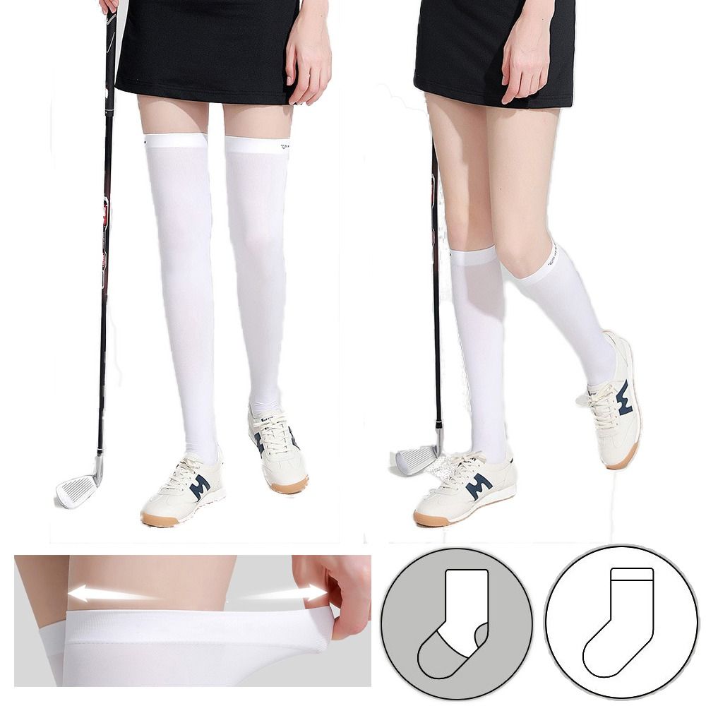 Ankle Support Badminton - Elastic Ice Silk Sunscreen High Socks,