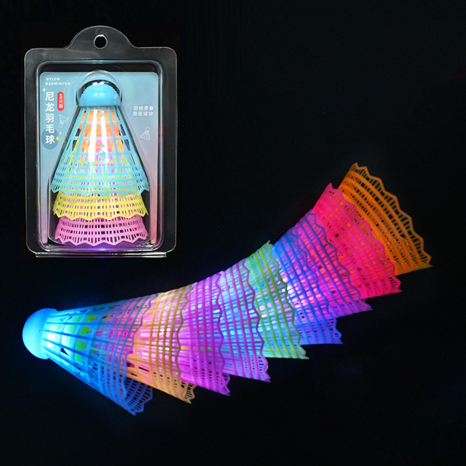 Badminton Nylon Shuttlecock - 3pcs Bolas de Badminton LED Coloridas