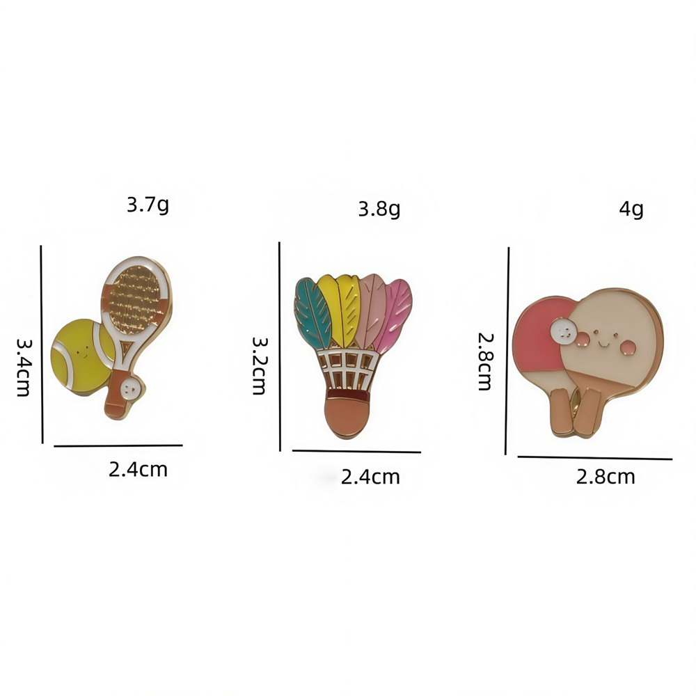 Broches de liga de zinco elega - Badminton Vector avaliação e preço