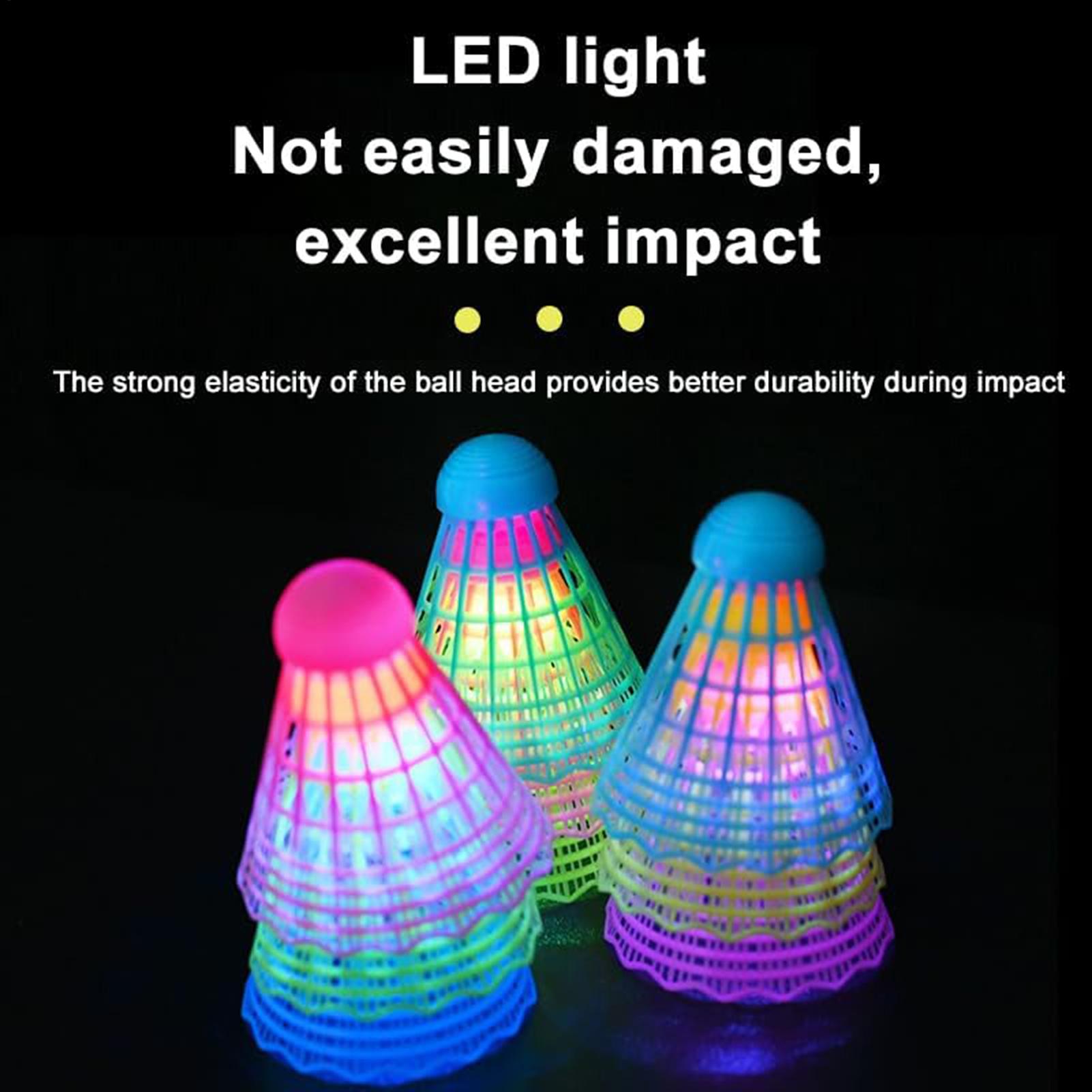 3pcs Bolas de Badminton LED Co - Badminton Nylon Shuttlecock avaliação e preço